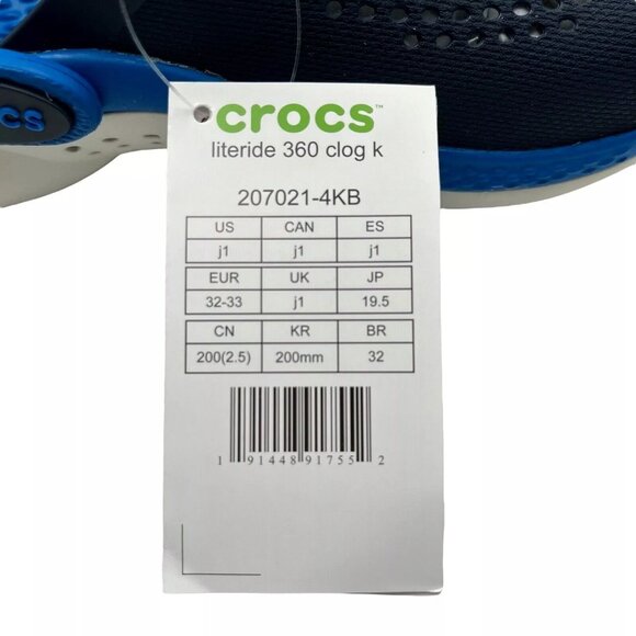 Crocs LiteRide Youth Girls Slip-on Clogs Size 1 (J1) Navy Water Friendly & Comfy - Picture 9 of 14